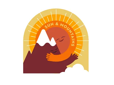 Sun and Mountains Patch character drawing flat graphic design illustration label mountains nature patch sun vector vector illustration