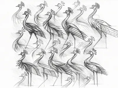 Crowned Crane | From sketch to vector. abstract bird brand designer creative crowned crane emblem flat illustration geometric ghitea graphic design illustration logo logo designer logomark sign sketch sketches symbol vector vector illustration