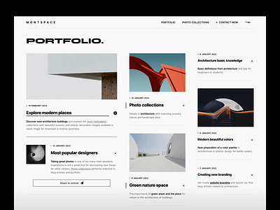 MONTSPACE / Website Concept blog clean cms concept design landing page minimalist modern portfolio technology ui ux web web design webdesign website