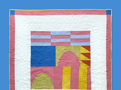 Baby Quilt block color design pink quilt quilting texture