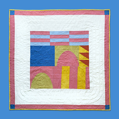 Baby Quilt block color design pink quilt quilting texture
