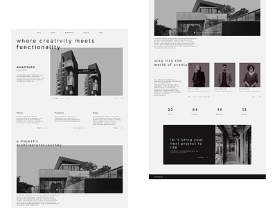 Avanture architecture studio branding concept design interface ui ux web website website design