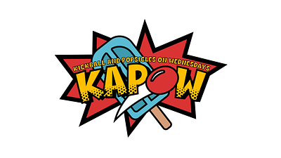 KAPOW comic comic book kapow kickball logo popsicles sticker vector