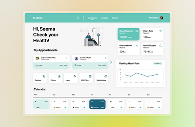 Healthcare Dashboard UI app dashboard design ui ui design