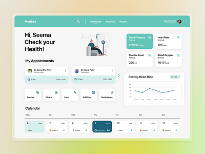 Healthcare Dashboard UI app dashboard design ui ui design