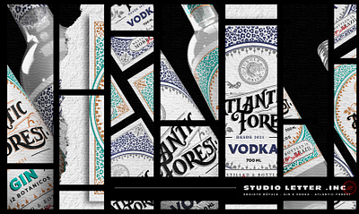 Atlantic Forest design gin graphicdesign handlettering handmade illustration label lettering vodka