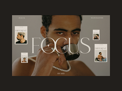 Focus. design ecommerce editorial fashion header hero landing page section ui web