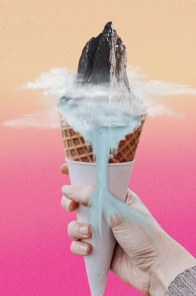 Ice cream world design graphic design icecream illustration mountain photo waterfall