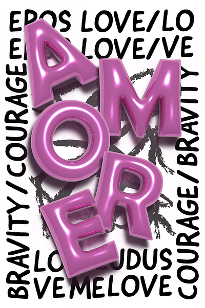 Amore 3d amore design graphic design illustration love poster style