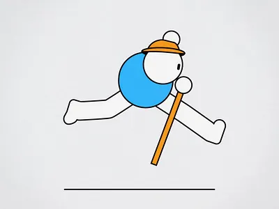 Buddy with a stick 2d 2d animation 2d character adobe illustrator after effects animation character design flat motion design motion graphics rubberhose