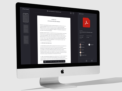 Side Project — Document Viewer Concept dark theme design concept design exploration document viewer file reader pdf reader side panel thumbnails ui ux visual exploration web app