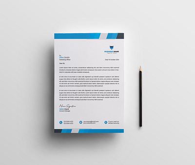 Letterhead Design Template app branding business corporate design flyer graphic design illustration letterhead logo typography ui ux vector