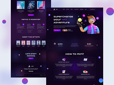 NFT Landing Page Design design ui figma figma ui design hero banner home page landing page landing page ui design landing ui landing website new design new website nft lannding page nft ui nft website ui design ui nft ui ux website ui website ui design website ui ux