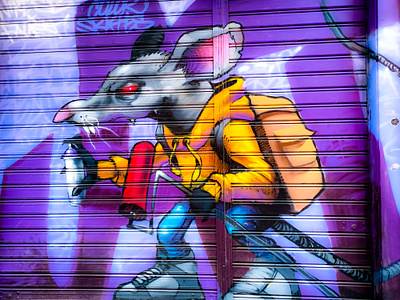 Νυχτοπόντικας - Night mouse illustration photoshop retouching storytelling street art urban art wall design αθήνα τέχνη δρόμου τοιχογραφία φωτογραφία
