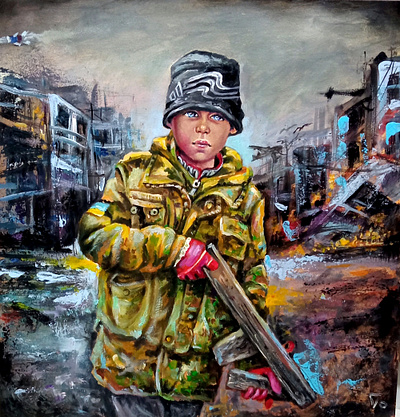 Original acrylic painting , War in Ukraine, Children of War children of war hand painted painting