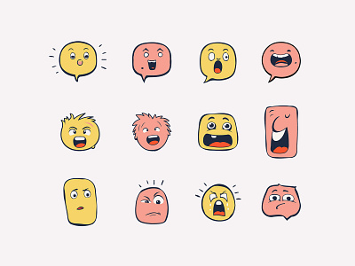 Vector Super Funny Emoticons, Callouts funny expressions