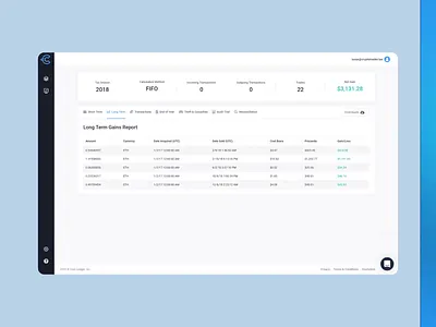 Tax Report Dashboard Redesign | CoinLedger dashboard dashboard redesign finance financial fintech interface portfolio product design report tax tax report ui ui design ux ux design