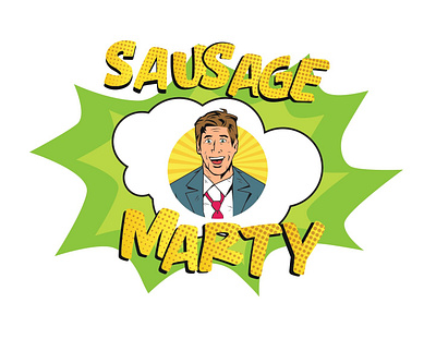 Sausage Marty Logo business design graphic design logo design pop art retro