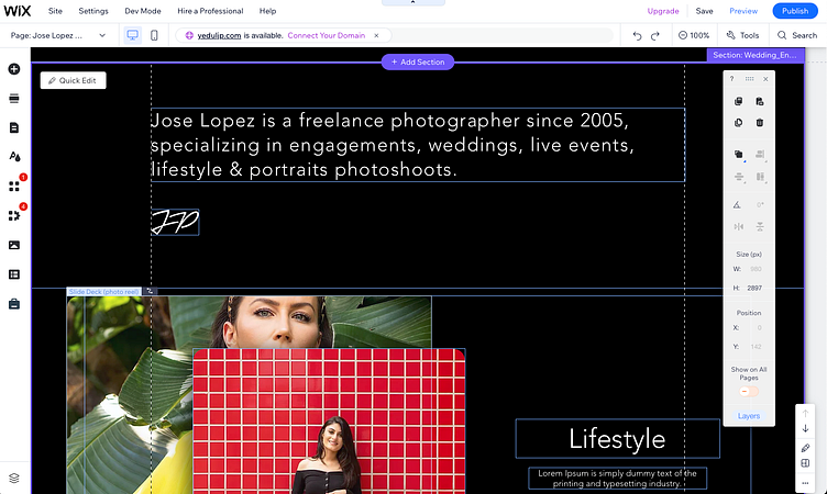 Jose Lopez Photography: Website Design by Eric Sanchez | Visual Brand ...