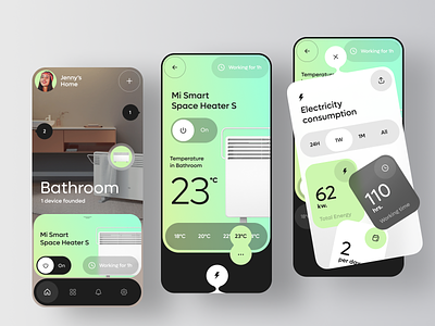 Xaomi - Smart Space Heater S app design energy heating home house ios iot mobile product smart uxdesign