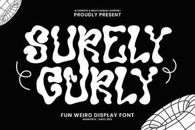 Surely Curly Fun Decorative Display Font animation branding design font fonts graphic design illustration logo maulana creative nostalgic ui