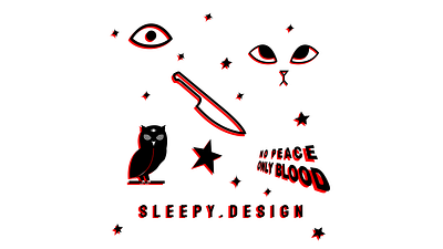 SLEEPY.DESIGN - No Peace Only Blood branding design illustration logo