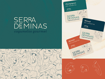 Serra de Minas Cogumelos branding brushes graphic design illustration logo pattern