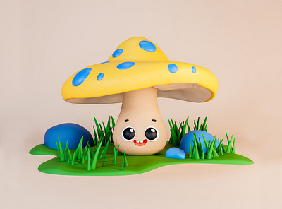 Cute Mushroom 3d model 3d 3d model cinema4d mushroom cute mushroom