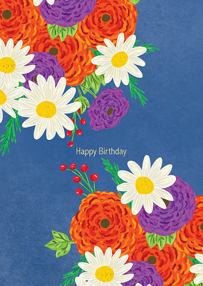 Floral Bouquet : Birthday Card Design art licensing birthday card bouquet card card design design digital art floral flowers greeting card illustration illustration art illustration artist licensing