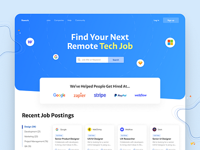 Rework - Remote Tech Job Board design ui ux