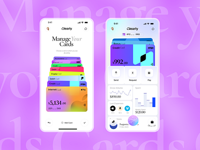 Bank App - Manage your Cards dailyui product design ui