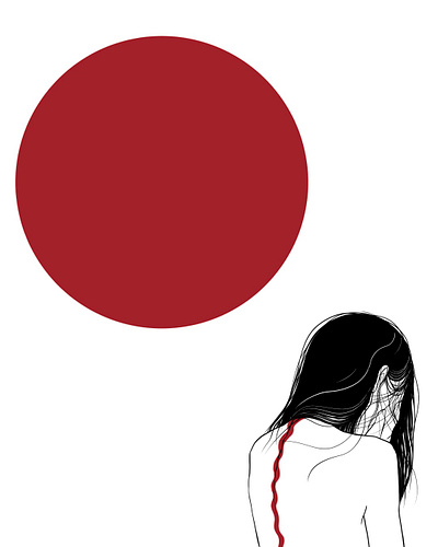 Red Sun illustration poster