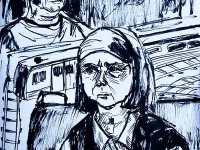 В электричке illustration sketchbook
