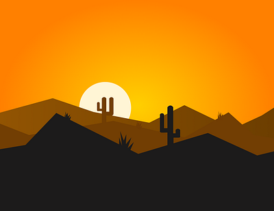 Sahara desert design figma graphic design illustration landscape minimalistic mountains orange vector yellow