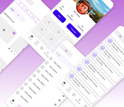 Wireframe for a Social Media App design low fidelity wireframe mobile app ui wireframe