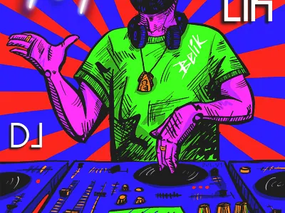 DJ Belik poster illustration