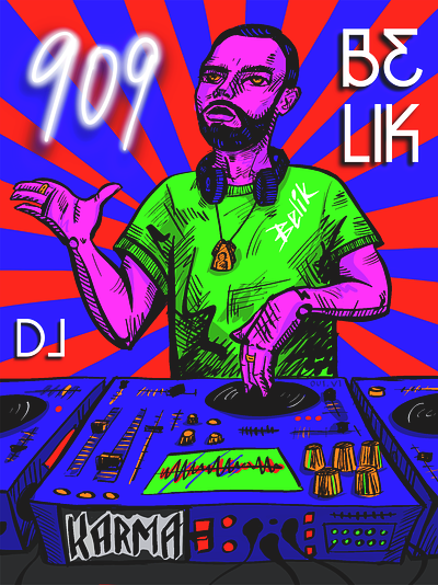 DJ Belik poster illustration