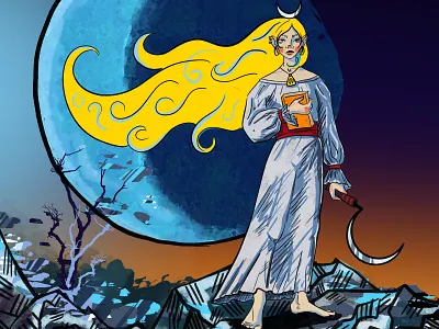 Luna book illustration illustration