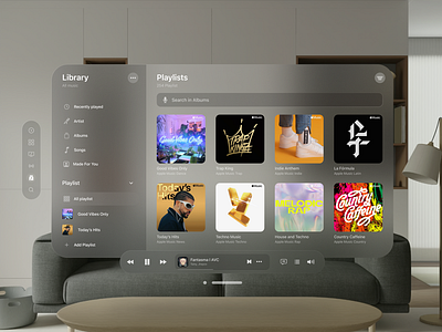 Spatial Design Apple Music Replica - Figma UI 2023 apple aurora glassmorphism spatialdesign ui uidesign uistyle ux uxdesign web design