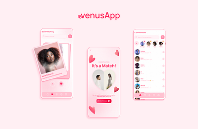 Venus Mobile Application - Case Study app case study dating app design love application ui ux