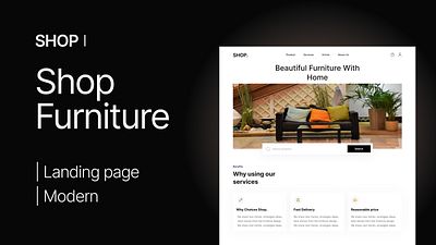 Shop. - Furniture Landing Page app bestdesign branding design happy designing landing page mobile ui user interface ux webdesign
