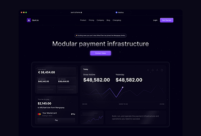 Qunt.io | Landing Page design figma finance fintech framer hero hero design home page landing page page payment product design saas ui ux web webdesign webflow website