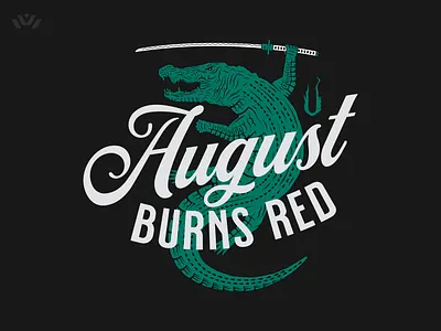 AUGUST BURNS RED • Merch alligator apparel augustburnsred branding crocodile illo illustrate illustration katana merch metal milkstore punk script sword vanguard