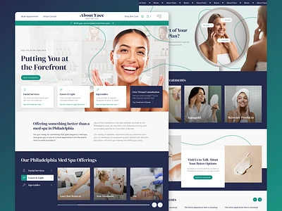 About Face Aesthetics - Web Design about face aesthetics beauty graphic design home page med spa med spa website medical medical aesthetics medspa medspa website skin care skincare ui ux uxui web web design website website design