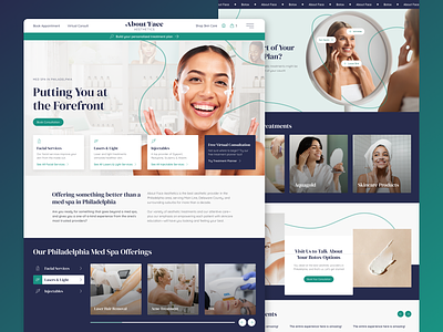 About Face Aesthetics - Web Design about face aesthetics beauty graphic design home page med spa med spa website medical medical aesthetics medspa medspa website skin care skincare ui ux uxui web web design website website design