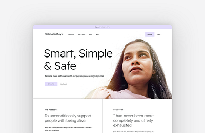 NoWastedDays dashboard design digital design digital journal graphic design journal journaling landing page journaling page navigation typography ui ux