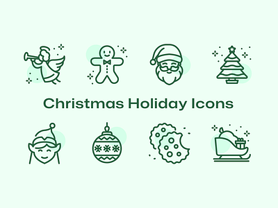 Christmas Holiday Icons candy christmas christmas tree elf gift gingerbread icon icon pack mistletoe reindeer santa santa claus snow snowman vector xmas