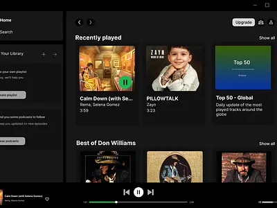 Hey,Just designed a spotify home screen replica in desktop mode. app design graphic design ui uiux userinterface userxperience ux