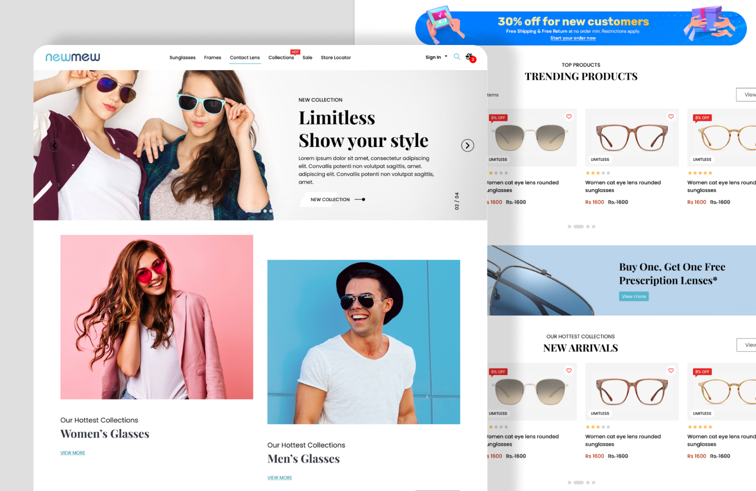 Revamp NEWMEW website. clean minimal product design ui ux website