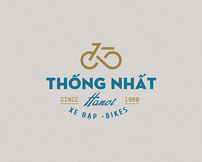Bicycle mark - vintage logo Xe Dap Thong Nha bicycle bike branding design graphic design illustration logo mythology typography ui ux vector vietnam